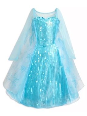 Disney Elsa Light Blue Sequin Princess Gown with Sheer Snowcape